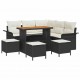 Sonata H Градински Софа Комплект 9 pcs Черен и кремав 110 x 55 x 71 см