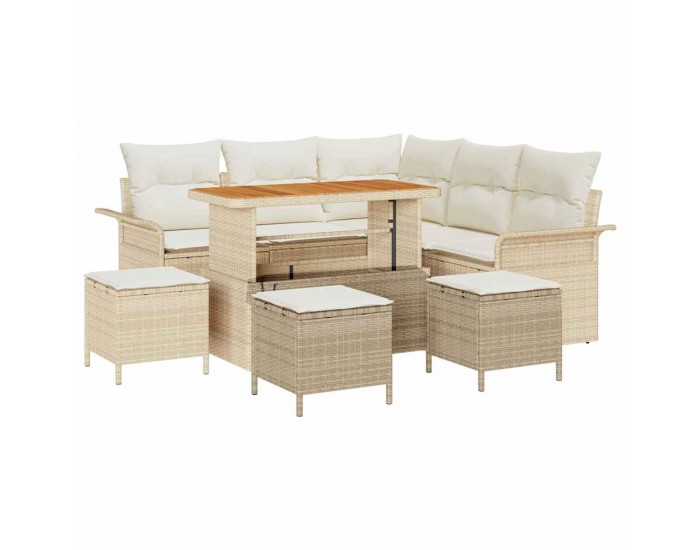 Sonata H Градински Софа Комплект 9 pcs Бежов и кремав 110 x 55 x 71 см