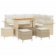 Sonata H Градински Софа Комплект 9 pcs Бежов и кремав 110 x 55 x 71 см