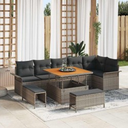 Sonata H Градински Софа Комплект 9 pcs Сив 100 x 100 x 71 cm - Canapele și bănci de grădină