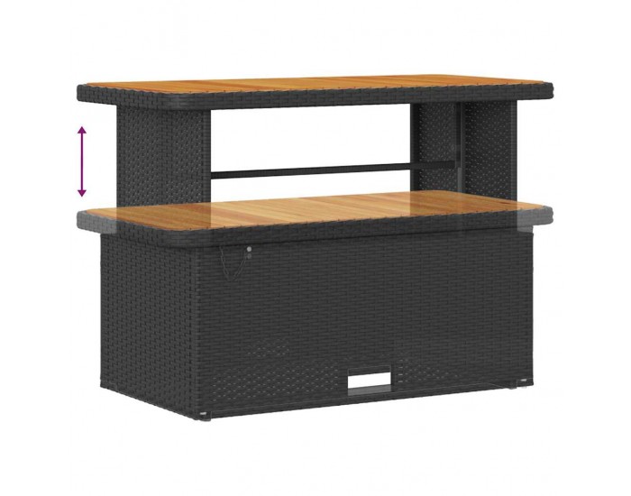Sonata H Градински Софа Комплект 10 pcs Черен и кремав 110 x 55 x 71 см