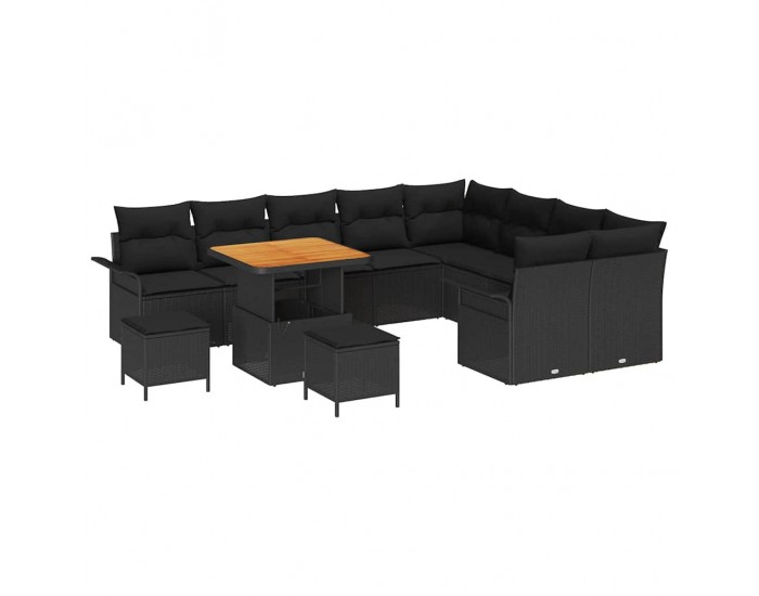 Sonata H Градински Софа Комплект 12 pcs Черно 80 x 80 x 71 cm