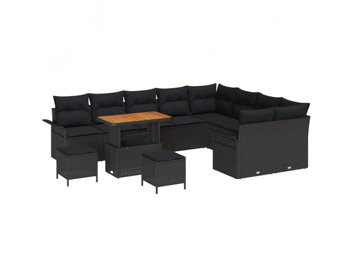 Sonata H Градински Софа Комплект 12 pcs Черно 90 x 55 x 71 cm