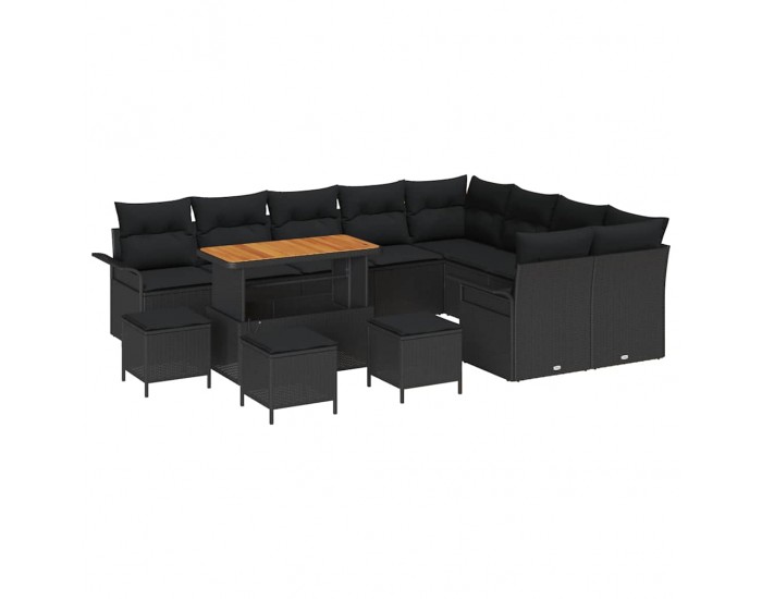 Sonata H Градински Софа Комплект 13 pcs Черно 110 x 55 x 71 см