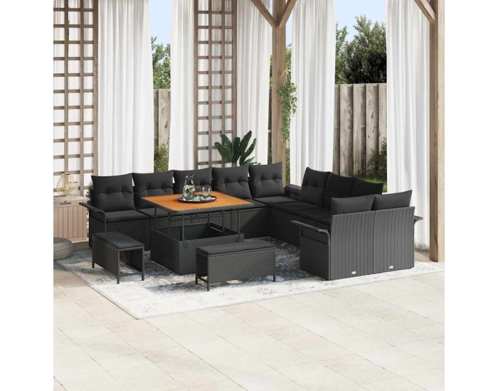 Sonata H Градински Софа Комплект 13 pcs Черно 100 x 100 x 71 cm