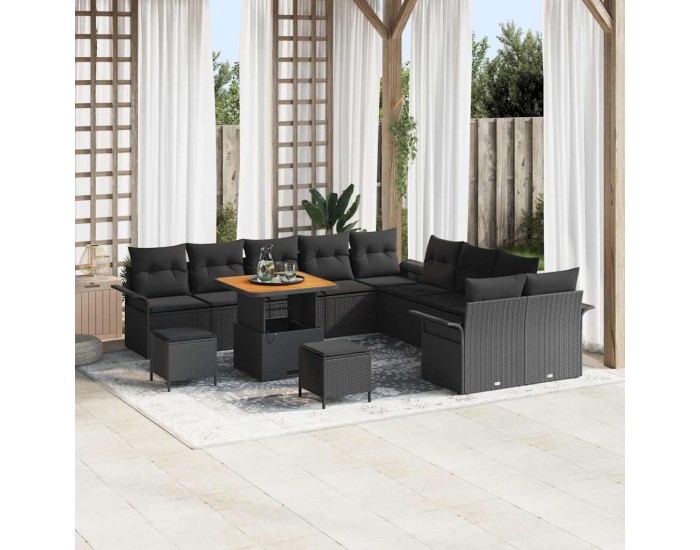Sonata H Градински Софа Комплект 13 pcs Черно 80 x 80 x 71 cm