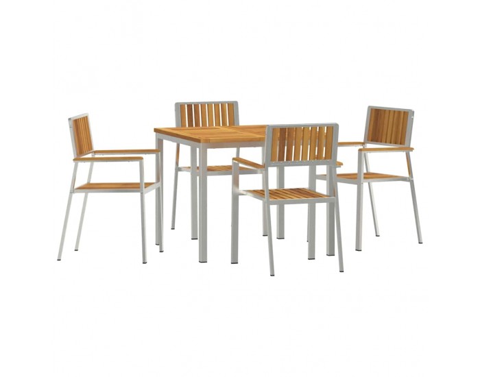 Sonata H Комплект за хранене в градината 5 pcs Акациево дърво масив