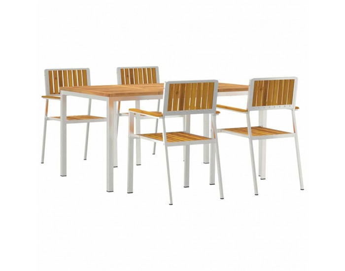 Sonata H Комплект за хранене в градината 5 pcs Акациево дърво масив