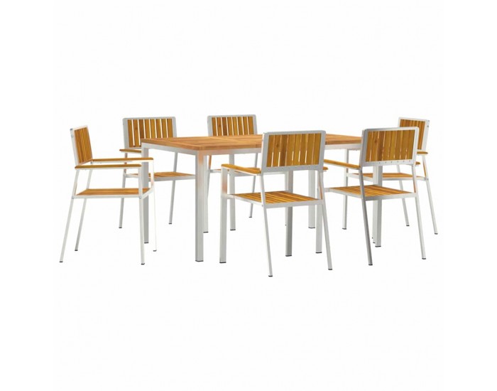 Sonata H Комплект за хранене в градината 7 pcs Акациево дърво масив