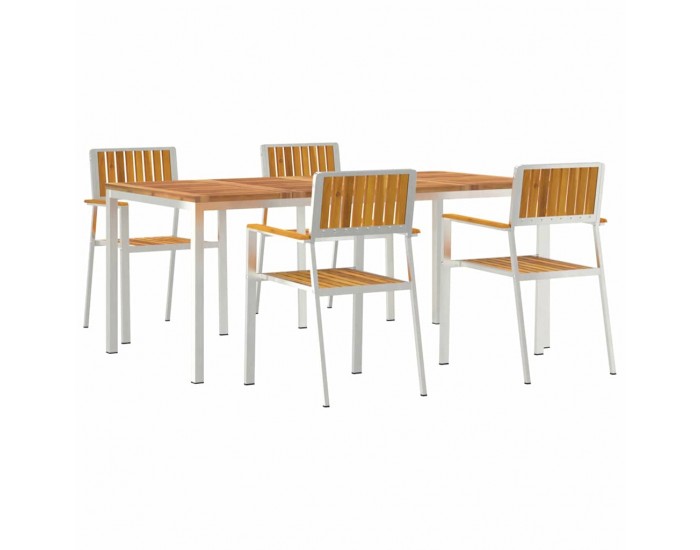 Sonata H Комплект за хранене в градината 5 pcs Акациево дърво масив