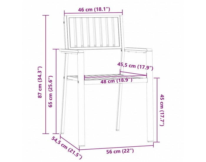 Sonata H Комплект за хранене в градината 7 pcs Акациево дърво масив