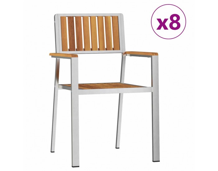 Sonata H Комплект за хранене в градината 9 pcs Акациево дърво масив