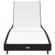 Sonata H Шезлонг 1-човек Черен и бял 70 x 197 x 82 см Полиратан и метал