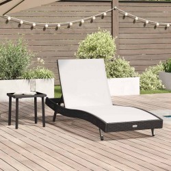 Sonata H Шезлонг с маса 2 pcs Черен 40 x 40 x 40.5 см полиратан - Șezlonguri
