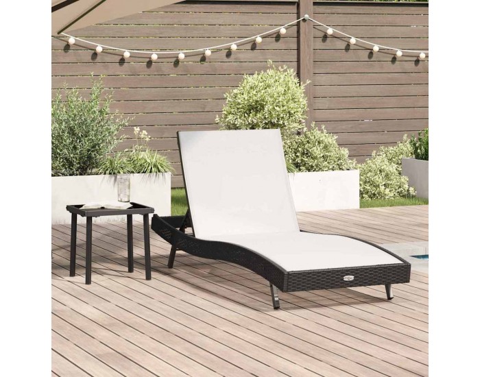 Sonata H Шезлонг с маса 2 pcs Черен 40 x 40 x 40.5 см полиратан