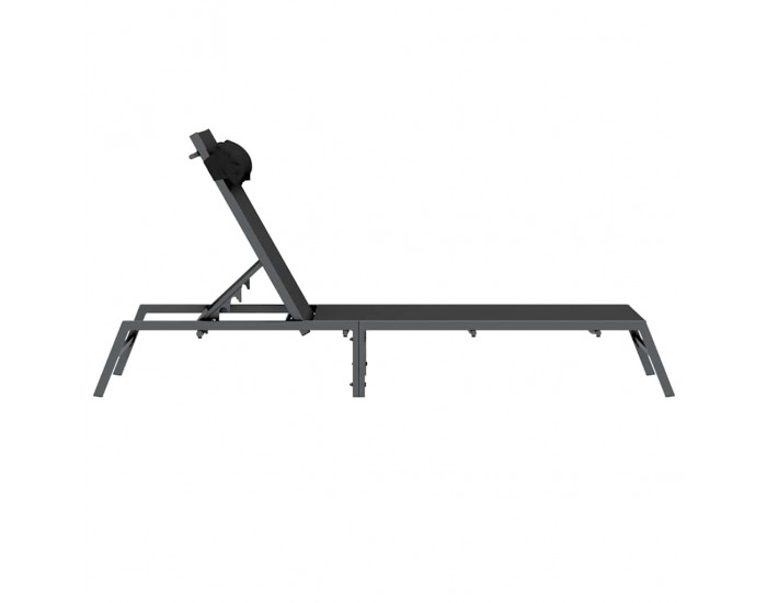 Sonata H Шезлонг 1-човек Черно 197 x 54 x 86 см Стомана и текстилен