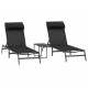 Sonata H Шезлонги с маса 2-човек 3 pcs Черен и антрацит 197 x 54 x 86 см