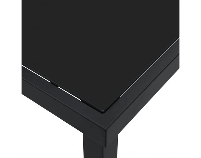 Sonata H Градинска маса Черно 80 x 80 x 73 см Масивна тикова дървесина