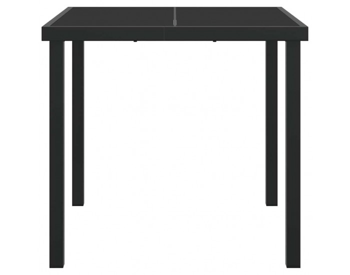 Sonata H Градинска маса Черно 80 x 80 x 73 см Масивна тикова дървесина