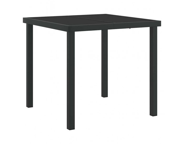 Sonata H Градинска маса Черно 80 x 80 x 73 см Масивна тикова дървесина