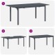 Sonata H Разтеглена маса Антрацит 180 x 80 x 76 см Стомана
