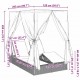 Sonata H Двуетажно шезлонг с покрив Черно 205 x 129 x 200 см PE ратан