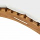 Sonata H Шезлонг Кремаво бяло 188 x 55 x 59 см Тиково дърво масив