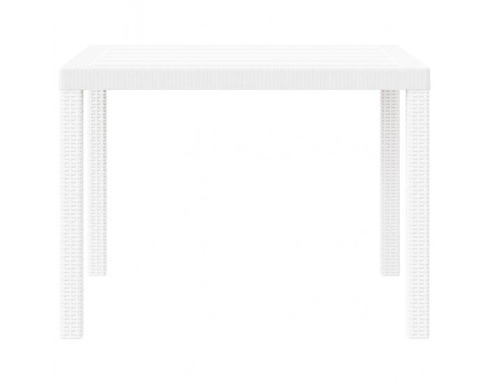 Sonata H Градинска маса Бяло 100 x 100 x 73 см полиратан