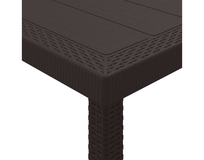 Sonata H Градинска маса Кафяво 150 x 100 x 73 см полиратан