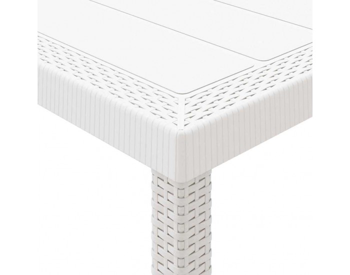 Sonata H Градинска маса Бяло 250 x 100 x 73 см полиратан