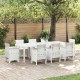 Sonata H Градинска маса Бяло 250 x 100 x 73 см полиратан