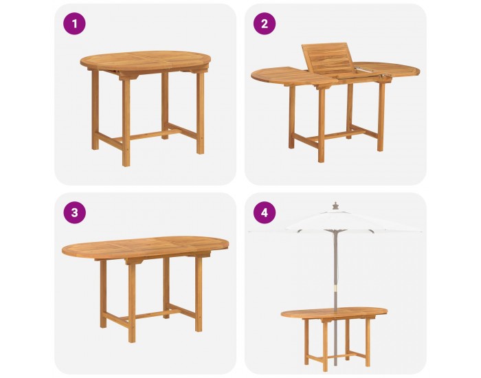 Sonata H Комплект за хранене в градината 5 pcs Кафяво 160 x 80 x 75 cm