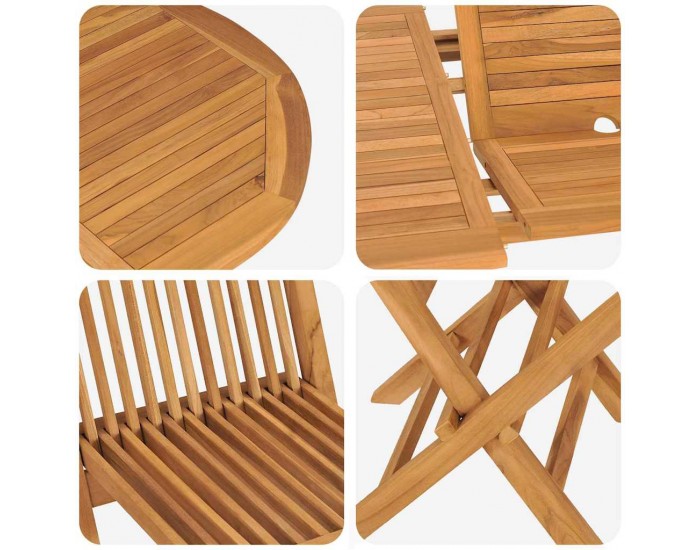 Sonata H Комплект за хранене в градината 7 pcs Кафяво 160 x 80 x 75 cm