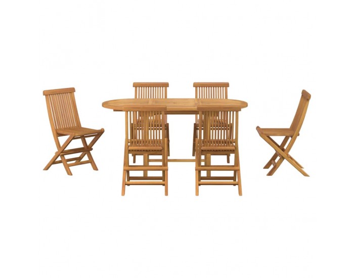 Sonata H Комплект за хранене в градината 7 pcs Кафяво 160 x 80 x 75 cm