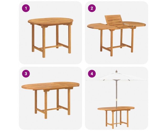 Sonata H Комплект за хранене в градината 7 pcs Кафяво 160 x 80 x 75 cm