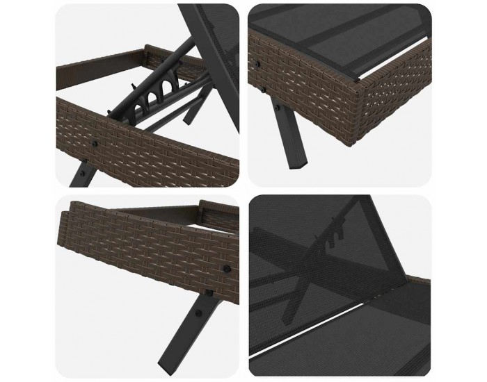 Sonata H Легла за слънце 3 pcs Кафяво 40 x 40 x 40.5 см полиратан