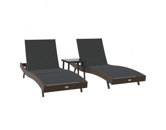 Sonata H Легла за слънце 3 pcs Кафяво 40 x 40 x 40.5 см полиратан