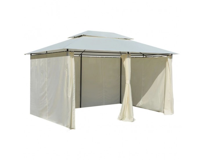 Sonata Градинска шатра със завеси, 4x3 м, бяла -