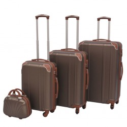 Sonata Комплект от 4 броя твърди куфари на колелца, цвят кафе - Accesorii de călătorie