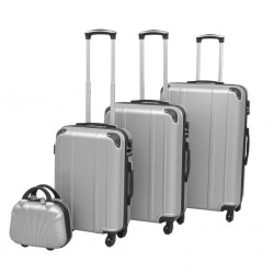 Sonata Комплект от 4 броя твърди куфари на колелца, сребристи - Accesorii de călătorie