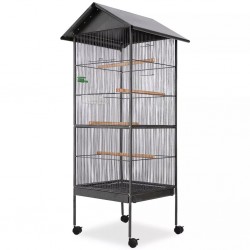 Sonata Клетка за птици с покрив, стомана, черна, 66x66x155 cм - Accesorii
