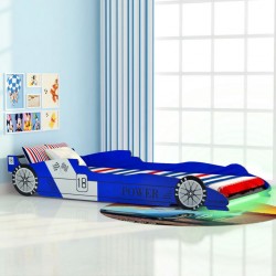 Sonata Детско легло “състезателна кола“, LED лента, 90x200 cм, синьо - Comparare produse