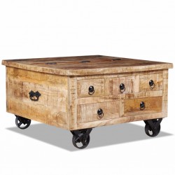 Sonata H Маса за кафе грубо мангово дърво 70x70x40 см - Măsuțe de living