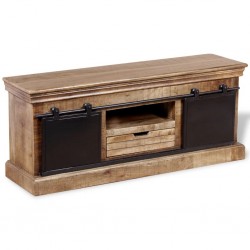 Sonata ТВ шкаф с 2 плъзгащи врати, твърдо мангово дърво, 110x30x45 см - Comode TV