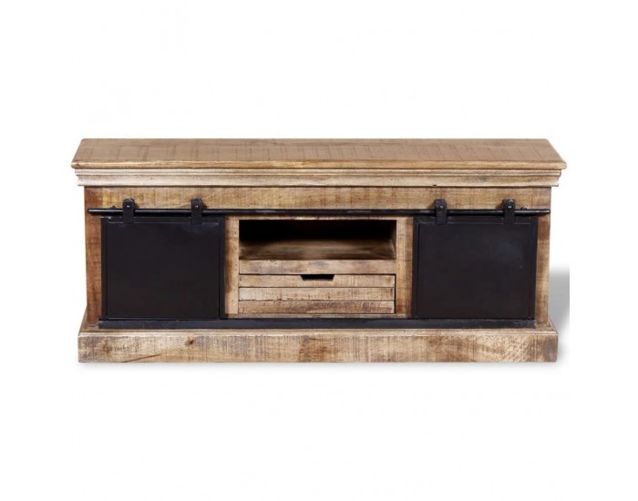 Sonata ТВ шкаф с 2 плъзгащи врати, твърдо мангово дърво, 110x30x45 см -