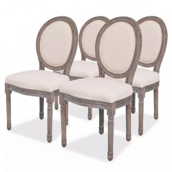 Sonata H Трапезни столове, 4 бр, кремави, текстил - Scaune de dining