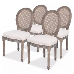 Sonata H Трапезни столове, 4 бр, кремави, текстил - Scaune de dining