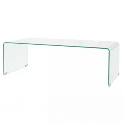 Sonata H Маса за кафе от закалено стъкло, 98x45x30 cм, прозрачна - Măsuțe de living