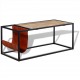 Sonata H Маса за кафе с място за списания от естествена кожа 110x50x45см
