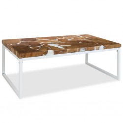 Sonata H Маса за кафе, тиково дърво, смола, 110x60x40 cм - Măsuțe de living